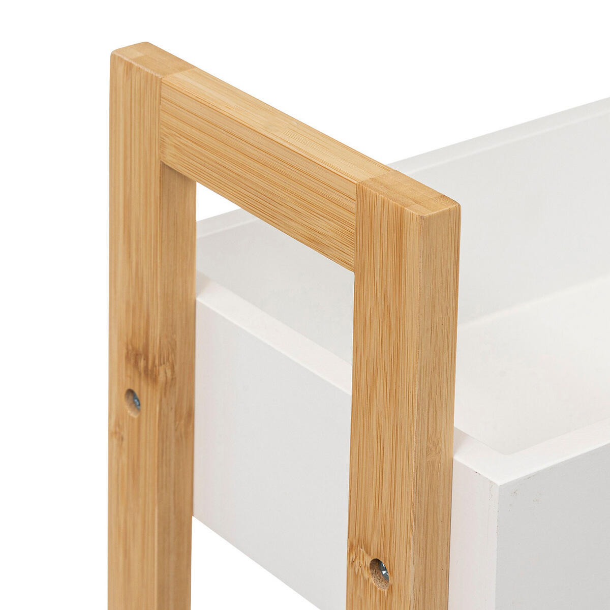 SERVIERWAGEN Natureo, mit 3 Etagen, MDF, Bambus, Kunststoff, Weiß, 80 cm - Weiß, Holzwerkstoff (6/80.5/25cm) - 5five Simply Smart