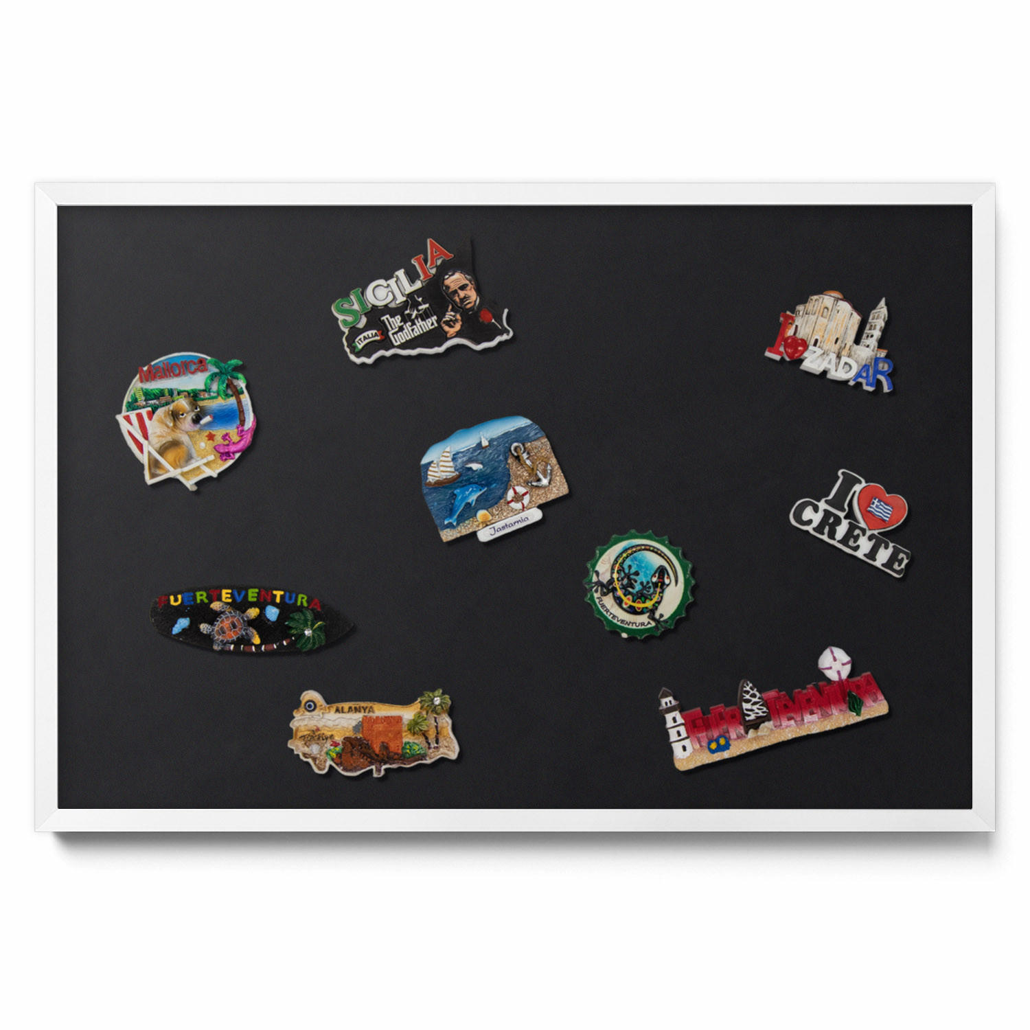 MAGNETTAFEL 60x40 cm Weißer Rahmen Farbe Schwarz - Brombeere, Metall (60/50/0.4cm) - TULUP