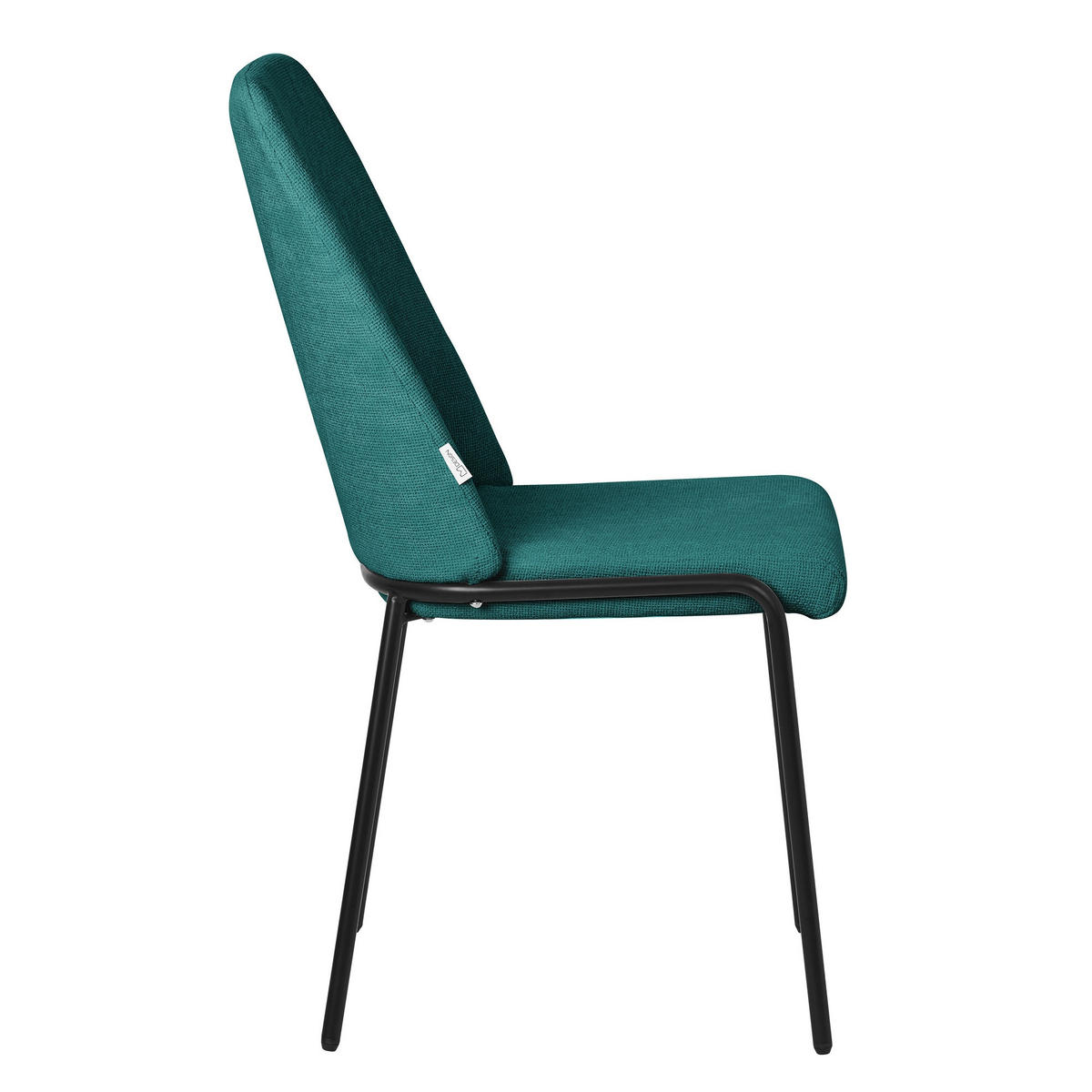 ESSZIMMERSTUHL 4er Set Petrol aus Polyester - Petrol/Schwarz, Textil/Metall (49/94/62cm) - ML-DESIGN