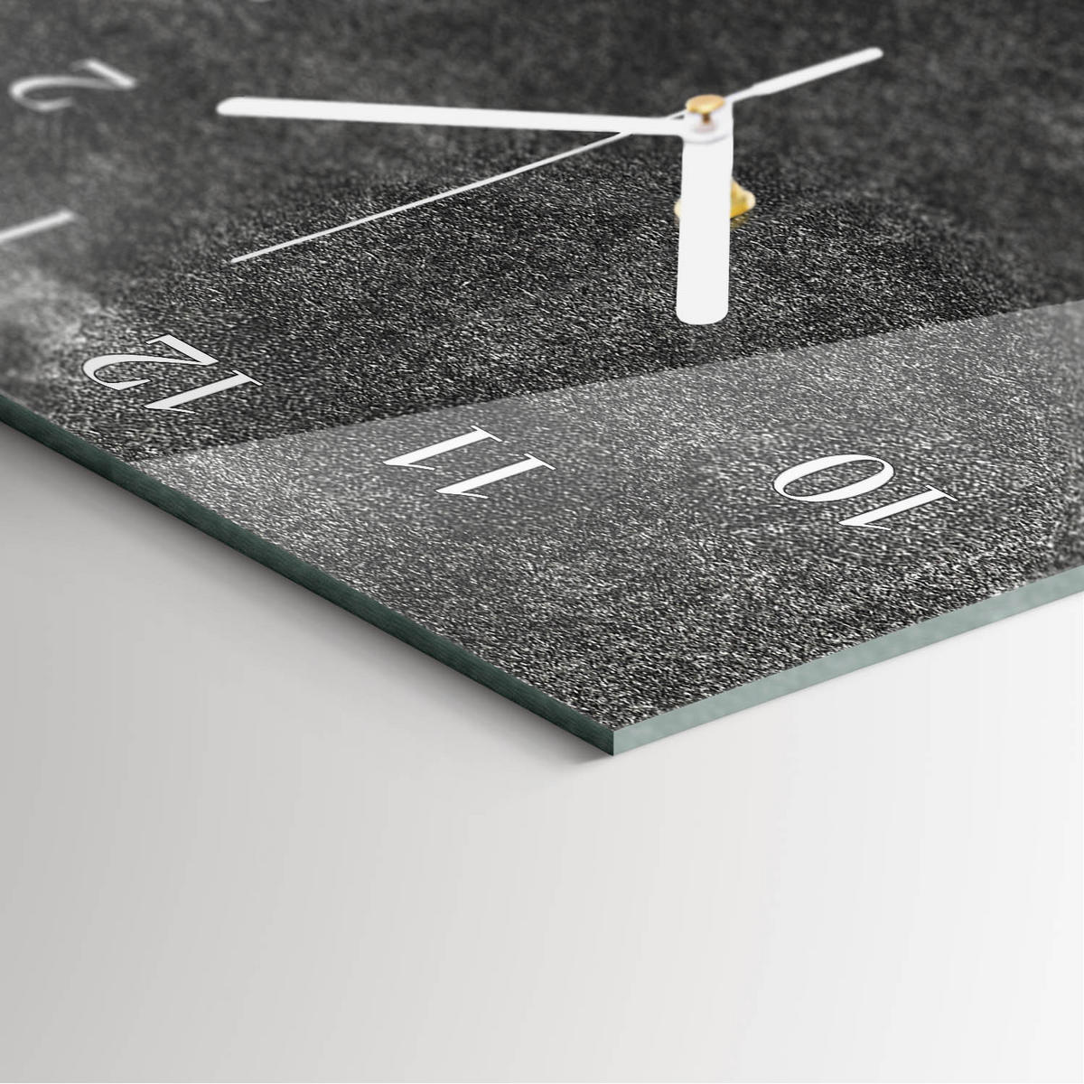 WANDUHR 30x60 cm - Wiese - Grau, Glas (30/60/0.4cm) - TULUP