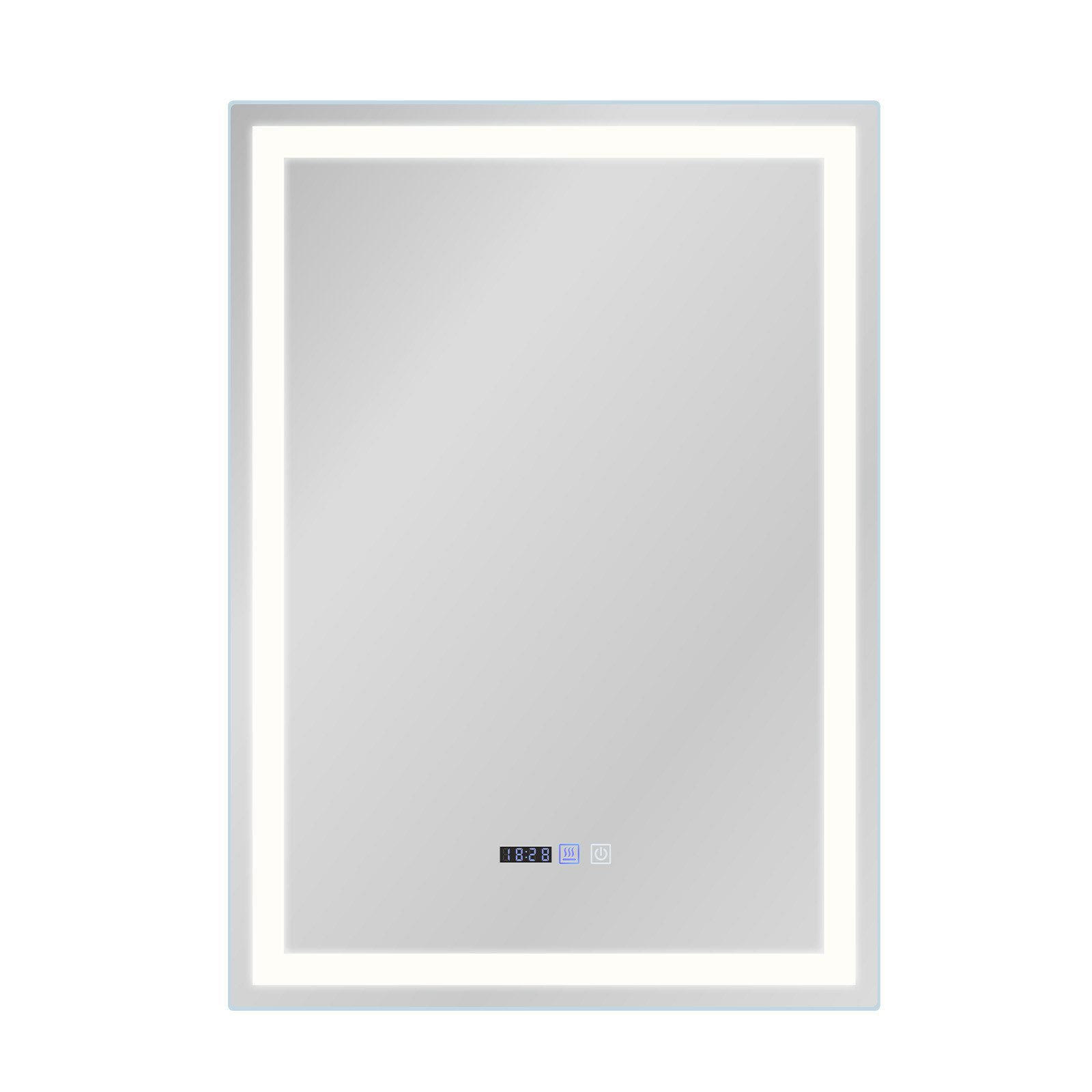 BADEZIMMERSPIEGEL Jena mit LED-Leuchte 60/80/2.5 cm - Weiß, Glas (80/2.5/60cm) - Nettlife