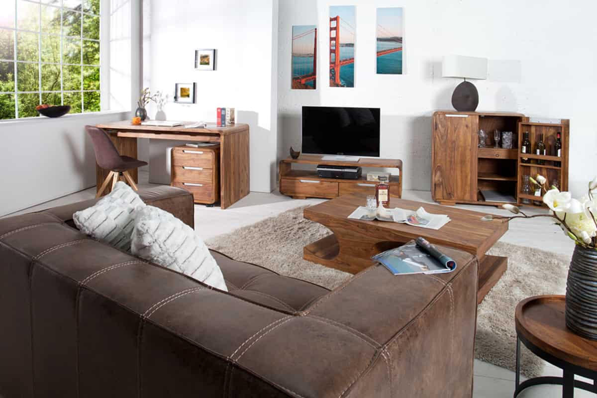 COUCHTISCH CUBUS Sheesham Natur 120 cm - Braun, Holz (70/118/37cm) - riess-ambiente