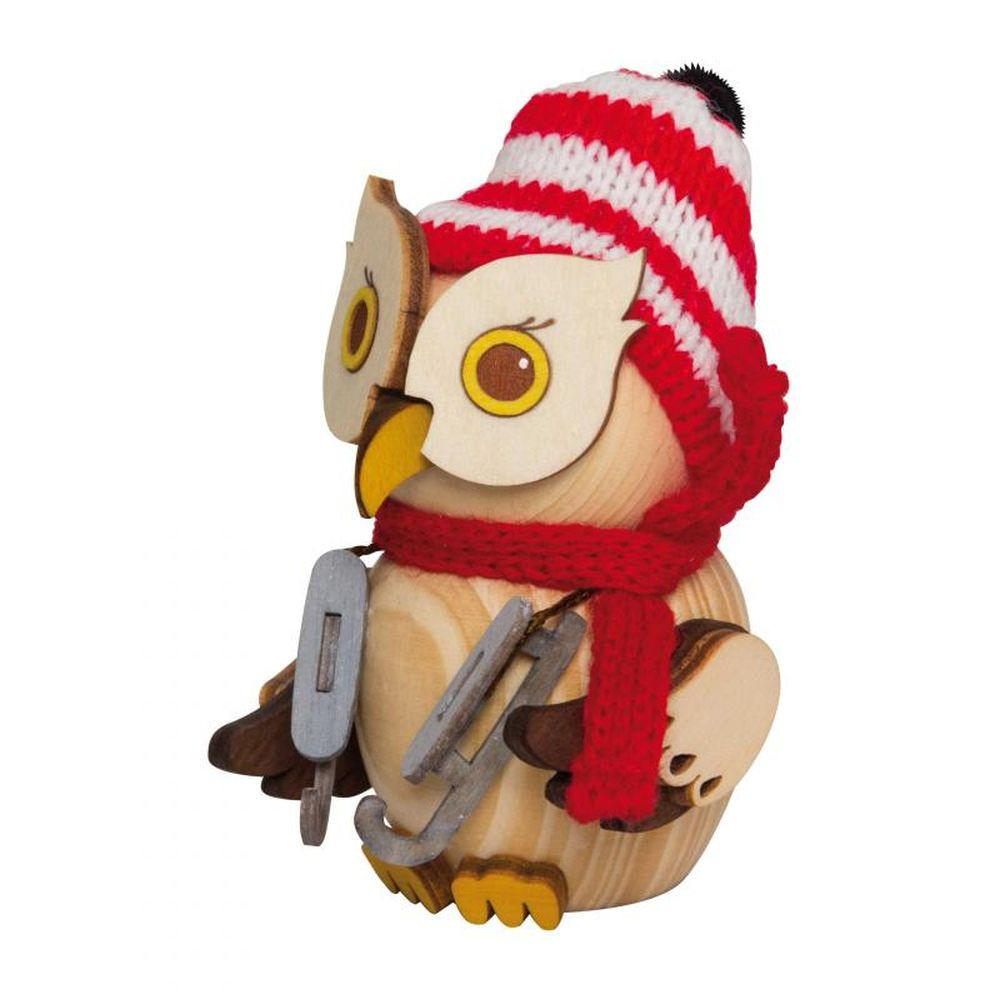 DEKOFIGUR Holzfigur Minieule mit Schlittschuhen 7cm - Multicolor, Holz (5/7/5cm)