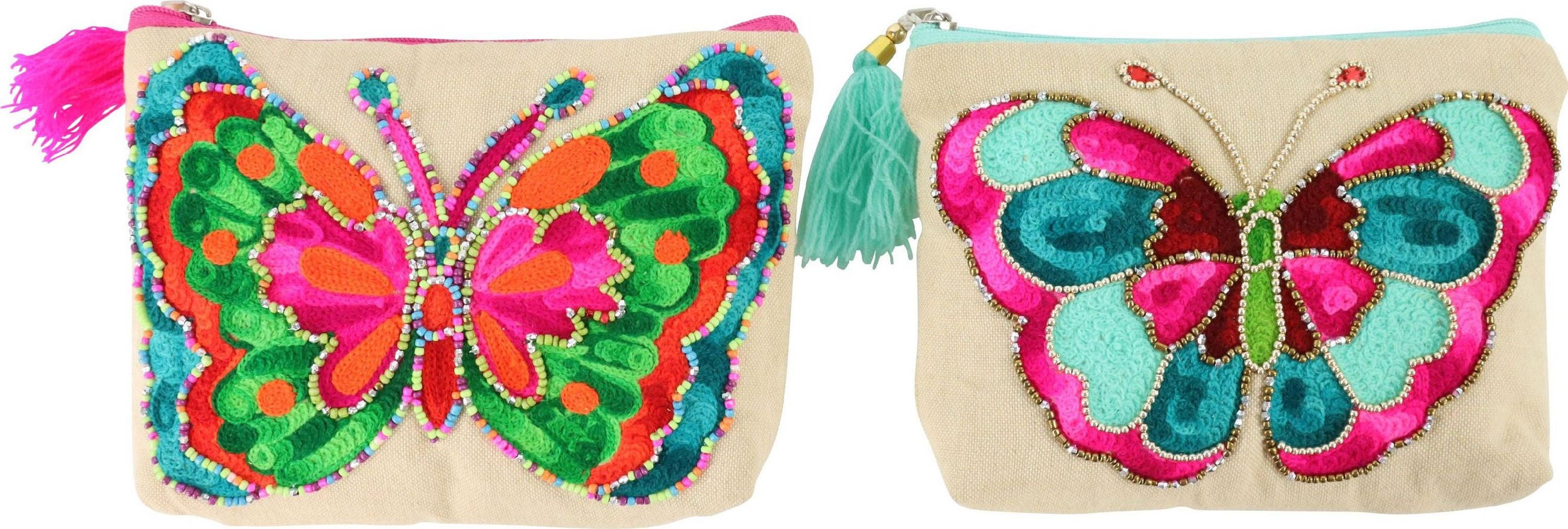 TÄSCHEN Butterfly 2er-Set - Multicolor, Textil (19/15/1cm) - FURNARO