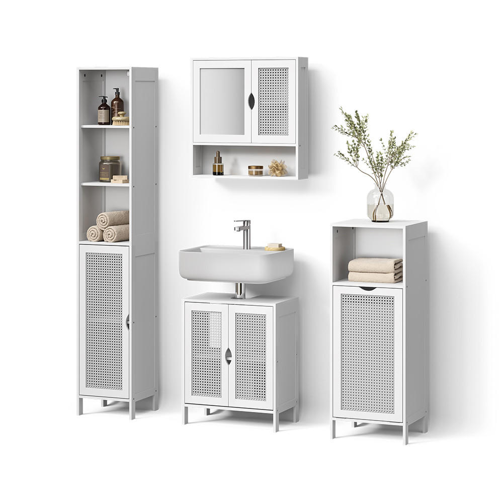 Livinity® KOUPELNOVÝ NÁBYTEK Mincio, Bílá, 4dílná