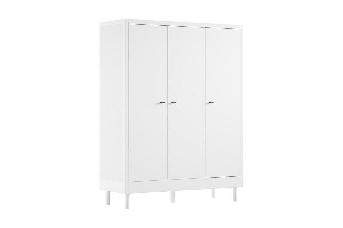 JUGENDZIMMER SET 90x200 Keeley Buche Weiß Holz Schrank Tisch - Weiß, Holz (55/190/146cm) - 58aufmkessel