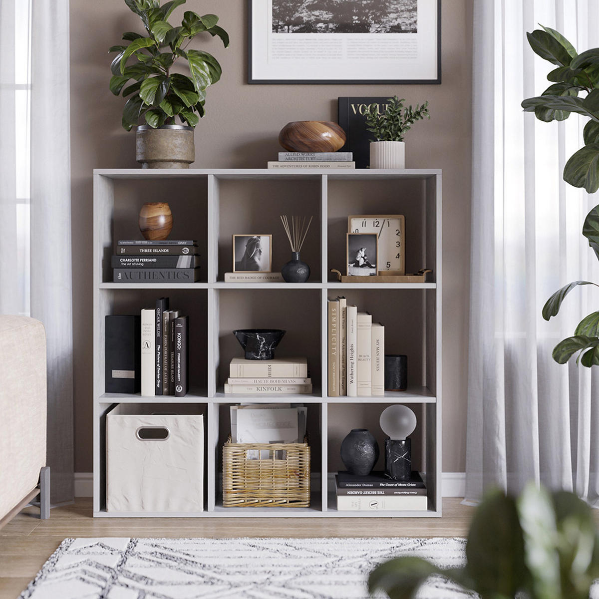 RAUMTEILER Nove Grau 104 x 108 cm - Grau, Holzwerkstoff (104/108/29cm) - Vicco