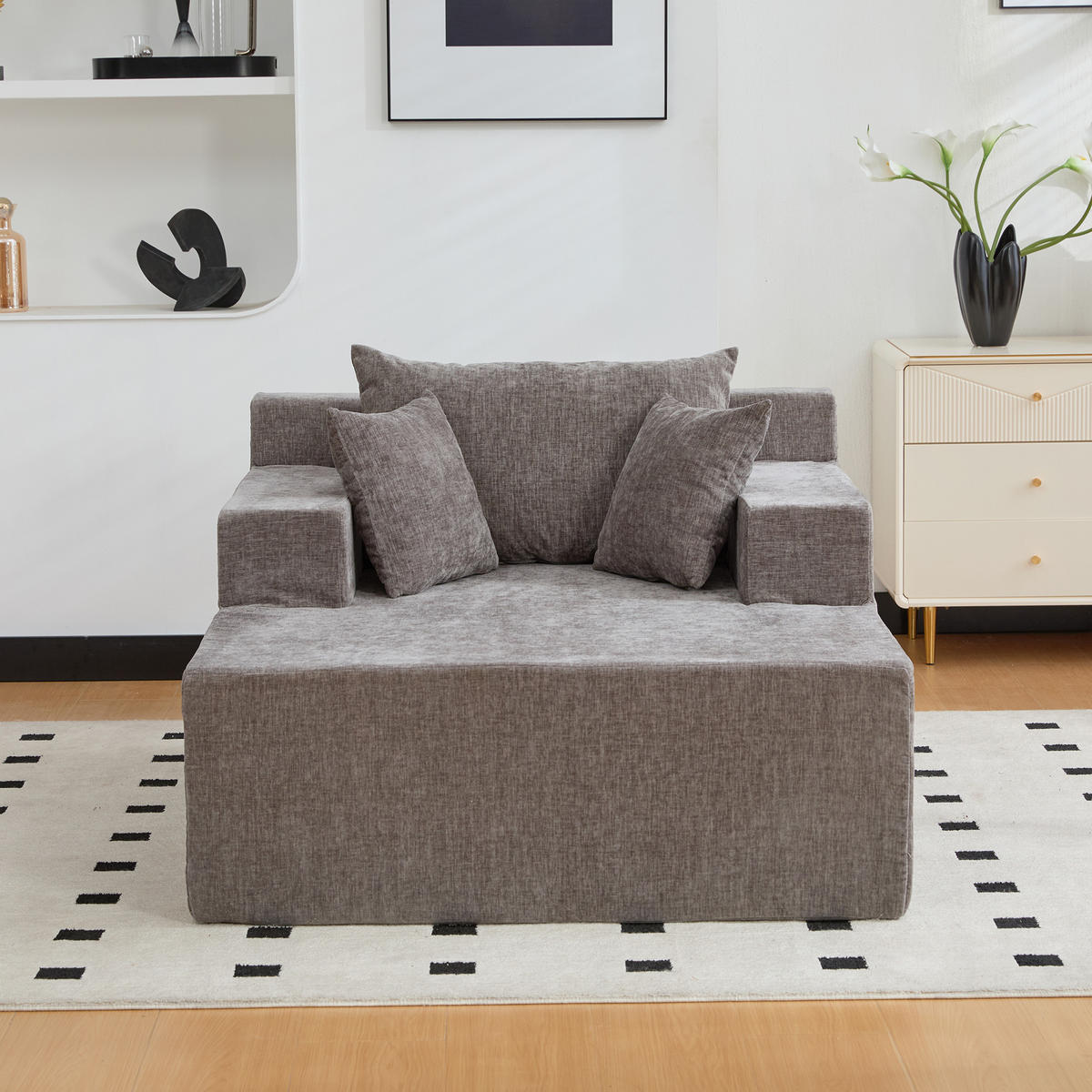 XXL-SESSEL DE-35162 mit 30D Schaumstoff Grau - Grau, Textil (113/78.5/140cm) - ComfortXL