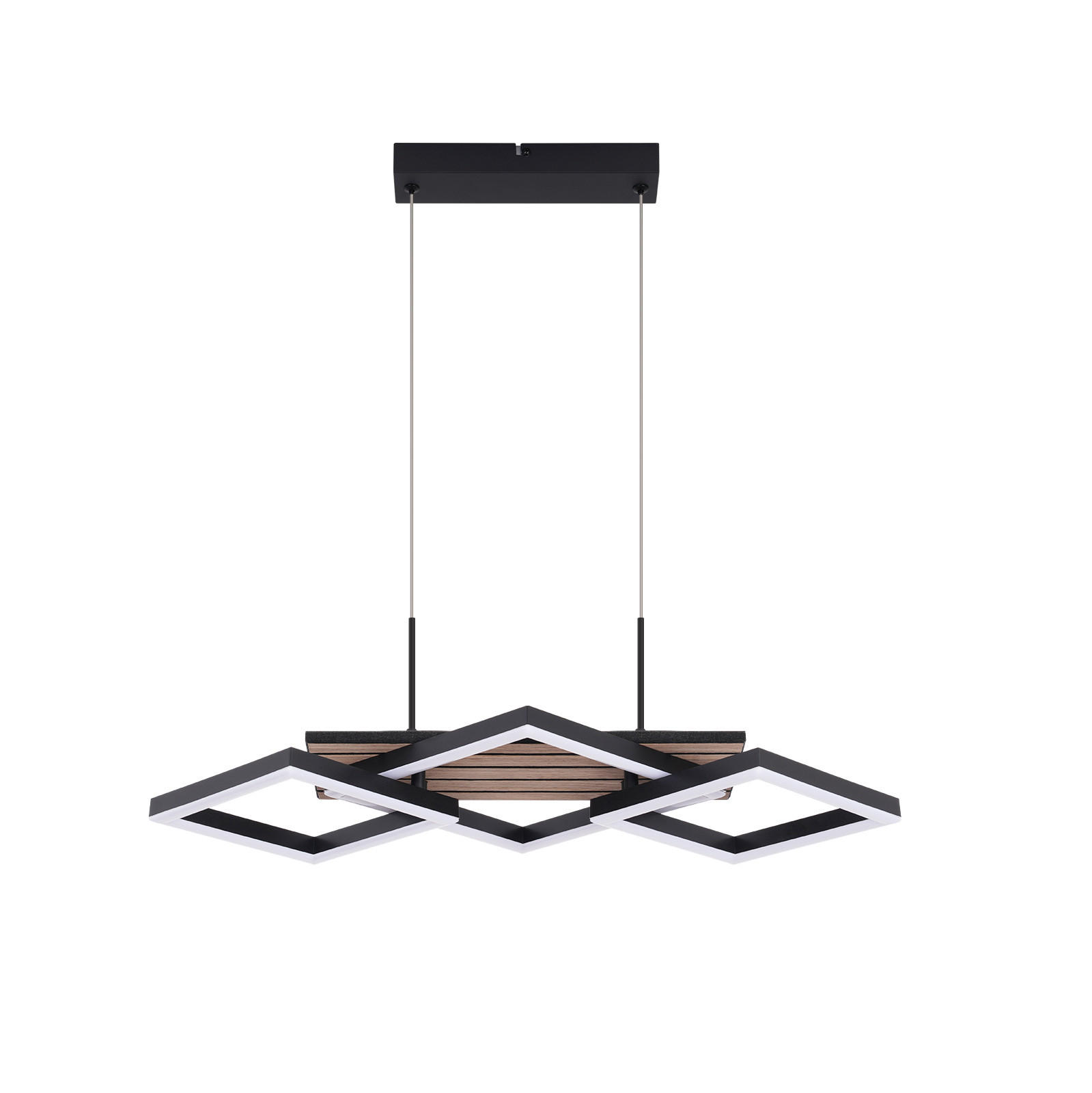 LED PENDELLEUCHTE Vespric 58/31/141 cm - Schwarz, Kunststoff/Metall (58/31/141cm) - ZMH