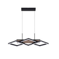 LED PENDELLEUCHTE Vespric 58/31/141 cm - Schwarz, Kunststoff/Metall (58/31/141cm) - ZMH