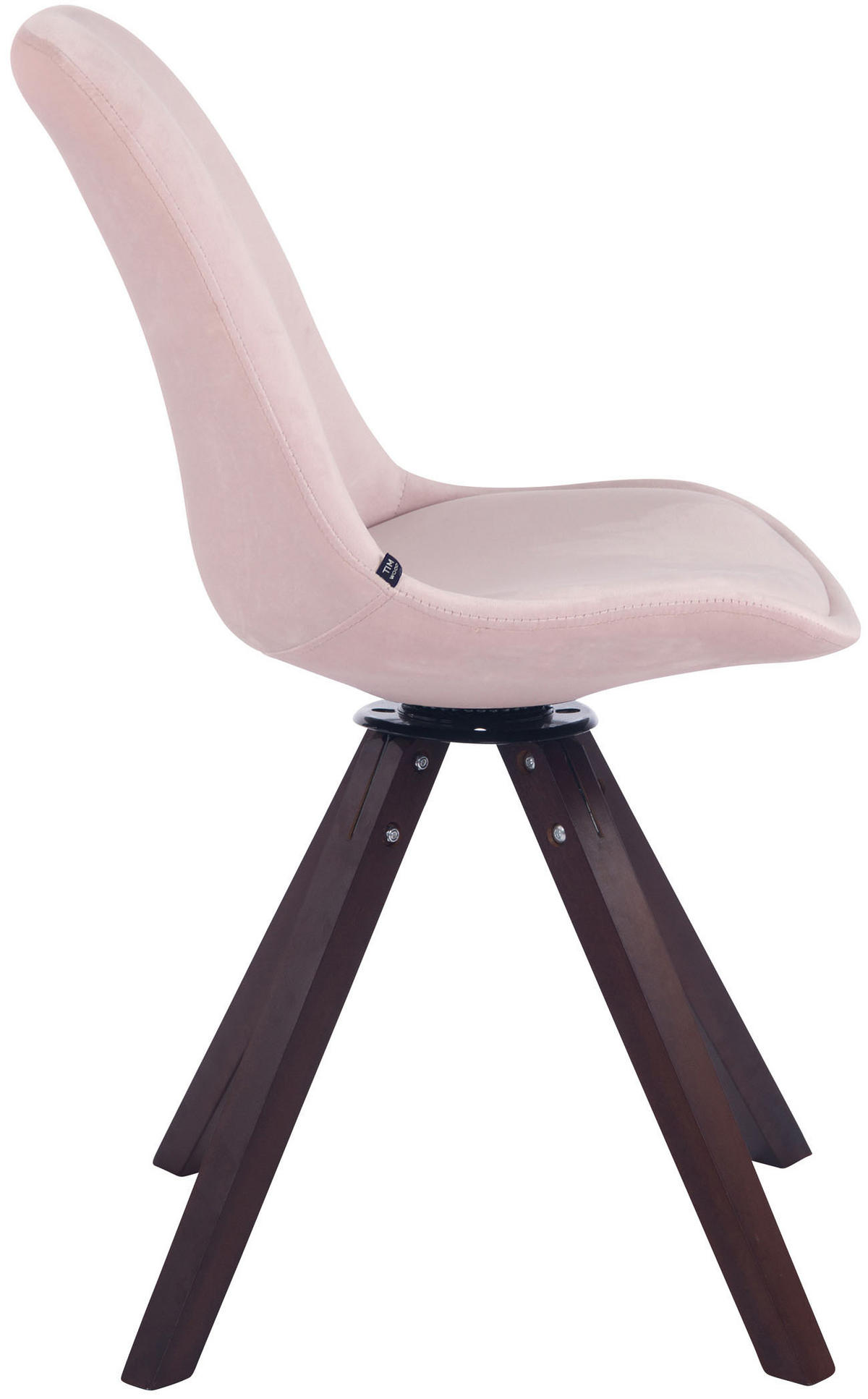 ESSZIMMERSTUHL Troll Samt, Gestell Buchenholz Square Walnuss Pink - Walnussfarben/Rosa, Holz/Buchenholz (48/84/56cm) - TPFLiving