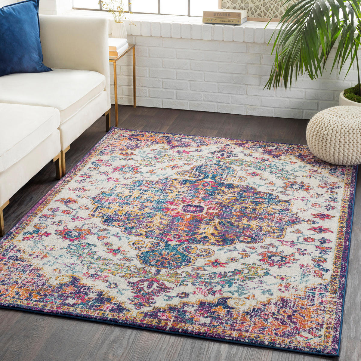 VINTAGE-TEPPICH 160/220 cm Mehrfarbig - Blau/Multicolor, Naturmaterialien/Textil (160/220cm) - LIVABLISS