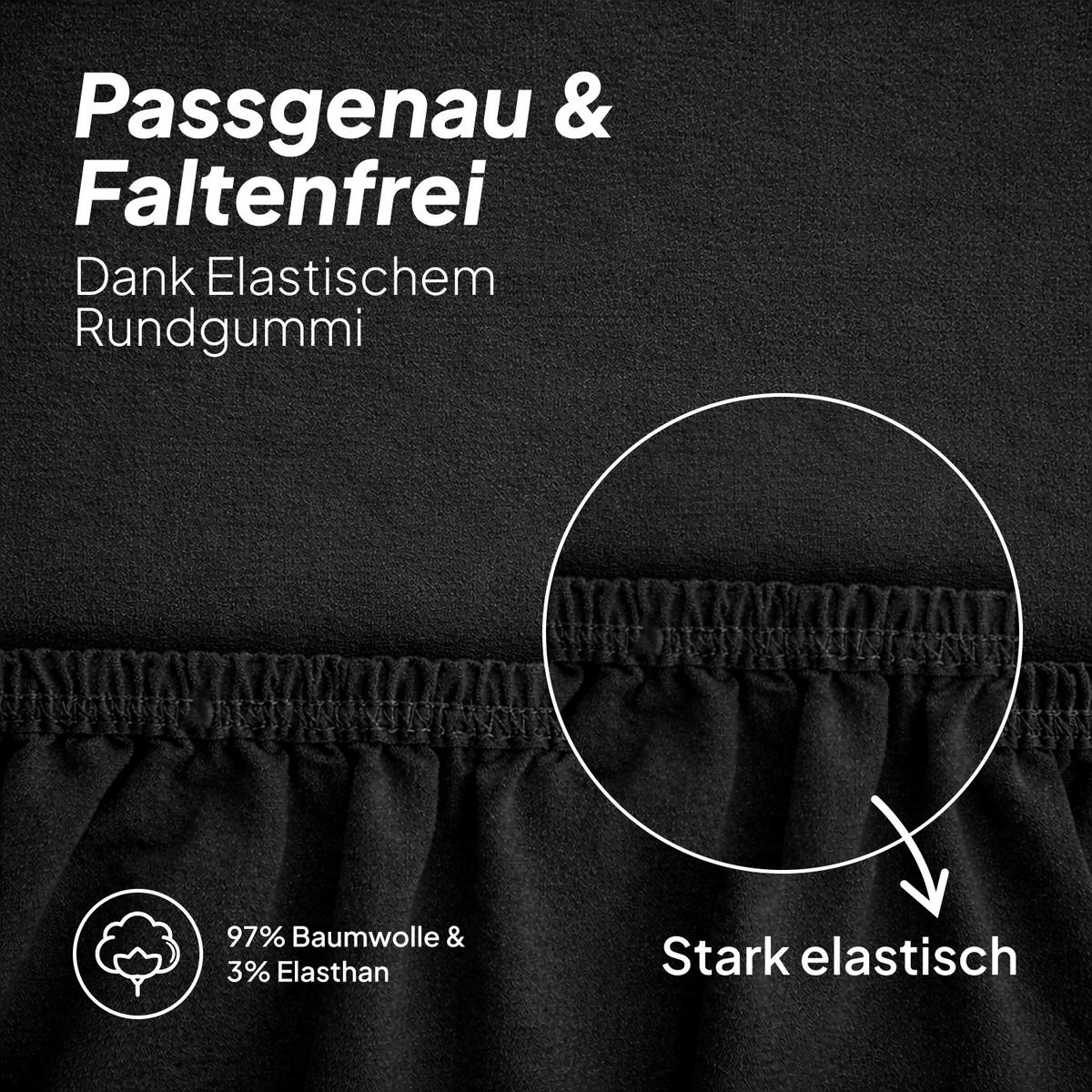SPANNBETTLAKEN TOPPER 160/210/12 cm Schwarz - Schwarz, Textil (160/210cm) - AM Qualitätsmatratzen