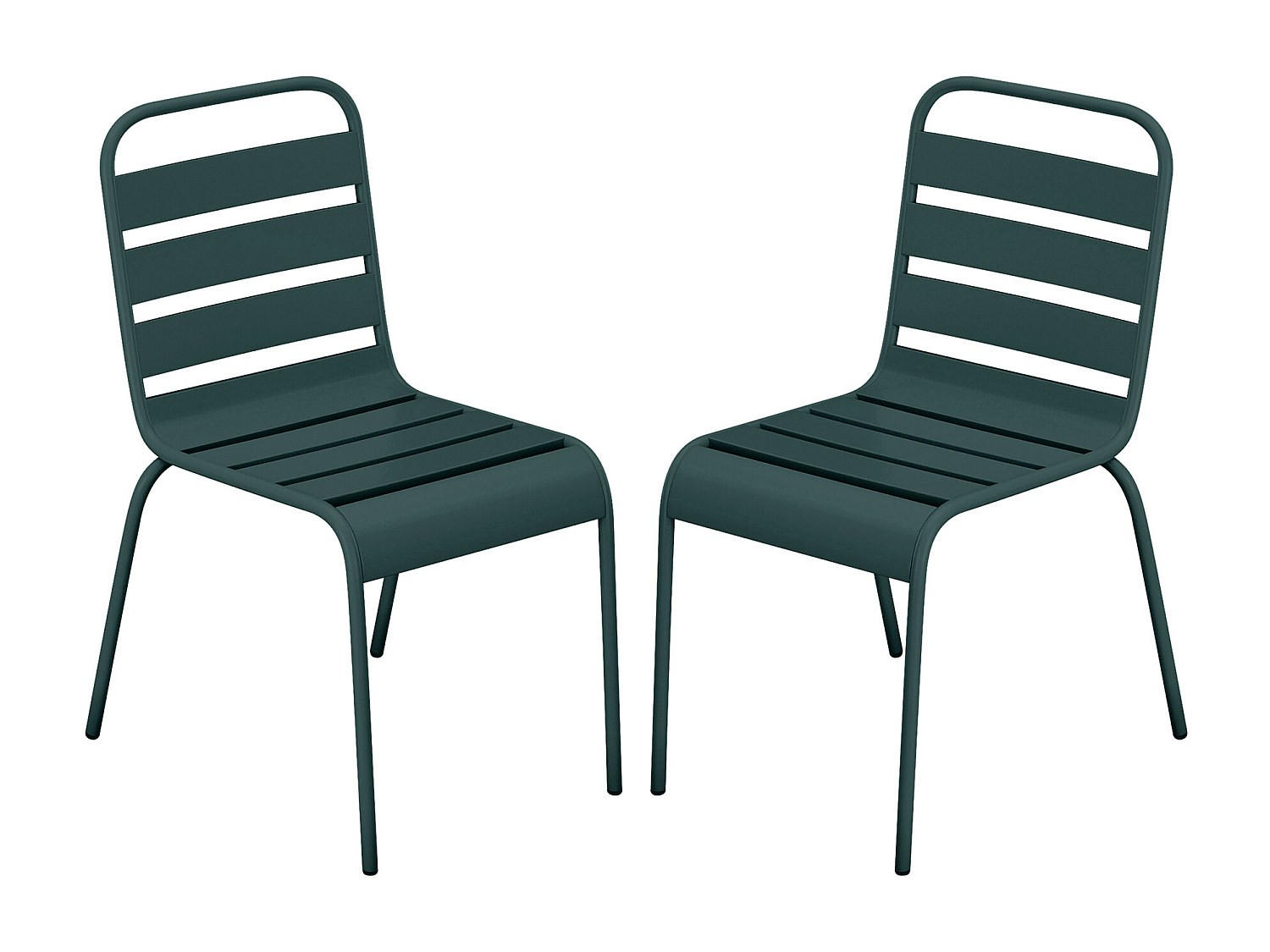 GARTENSTUHL - 47.5cm x 59cm - Stahl - tannengrün - MIRMANDE - Waldgrün, Metall (47.5/79/59cm) - Vente-Unique