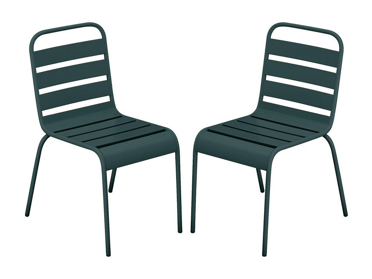 GARTENSTUHL - 47.5cm x 59cm - Stahl - tannengrün - MIRMANDE - Waldgrün, Metall (47.5/79/59cm) - Vente-Unique