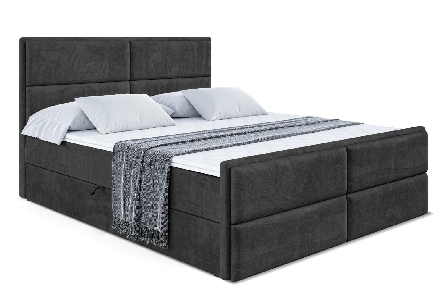 BOXBETT AURA-Z - 160 x 200 - H3 - Schwarz - Schwarz, Holzwerkstoff (160/200cm) - ALTDECOR