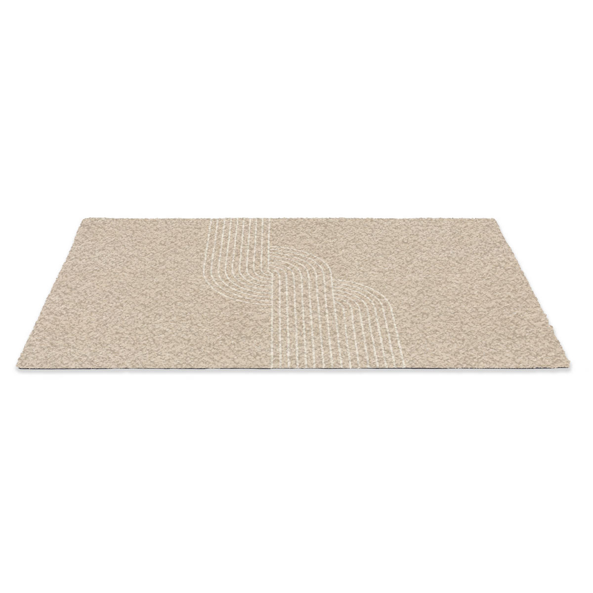 FUSSMATTE Parallele Linien - Leichte Textur - Beige 60x40 cm - Beige, Kunststoff (60/0.4cm) - MuchoWow