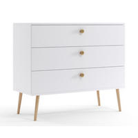 SIDEBOARD Weiß Matt Mit Schubladen - Weiß, Holzwerkstoff (100/85/41cm) - Sepro Meble