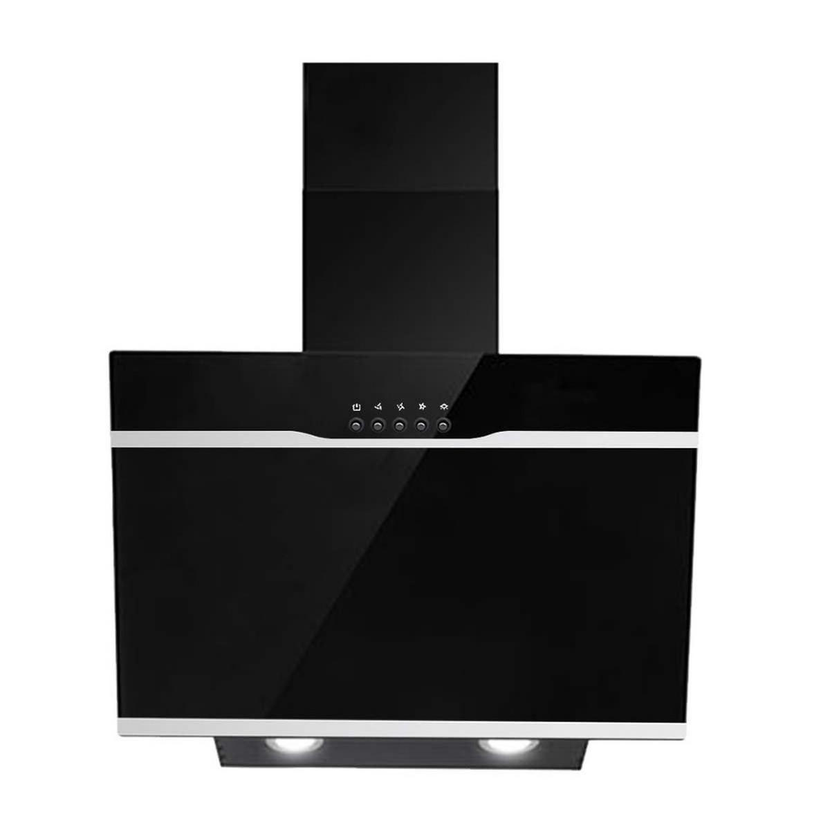 DUNSTABZUGSHAUBE Schräghaube, ENERGIEKLASSE A++, LEISE 56dB, Schwarz, Wandmontage, 60 cm - Schwarz, Metall (36.01/43.51/61.51cm) - Rolipo