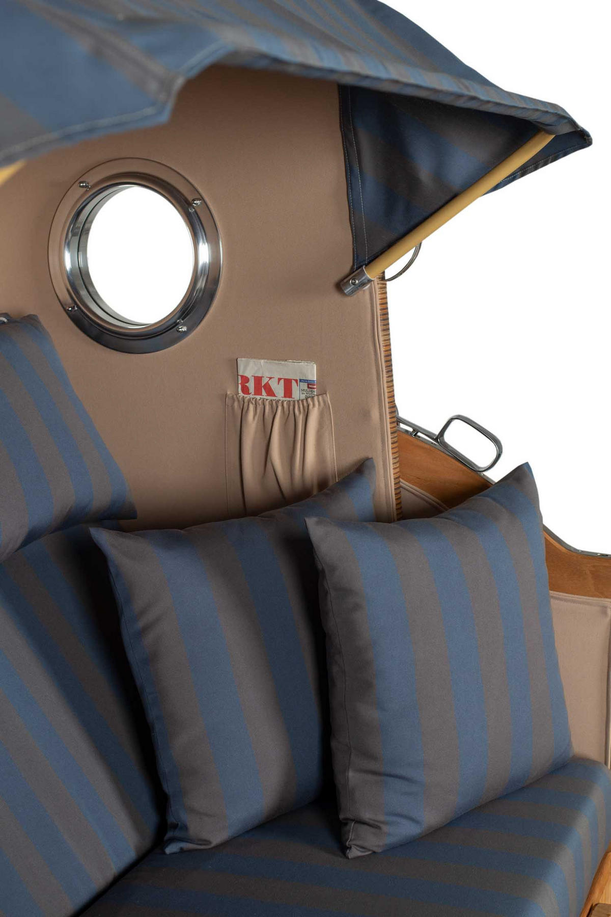 STRANDKORB XXL Düne Grande Teak Banana - Blaugrau/Braun, Metall (142/170/95cm) - Mr. Deko