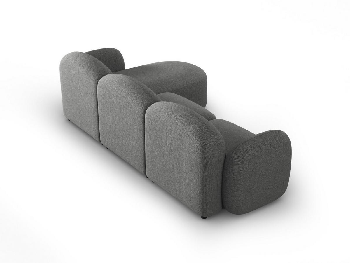 ECKSOFA links Blair aus Chenille-Stoff dunkelgrau mischung 4 Sitzplätze - Dunkelgrau, Textil (155/272cm) - Micadoni