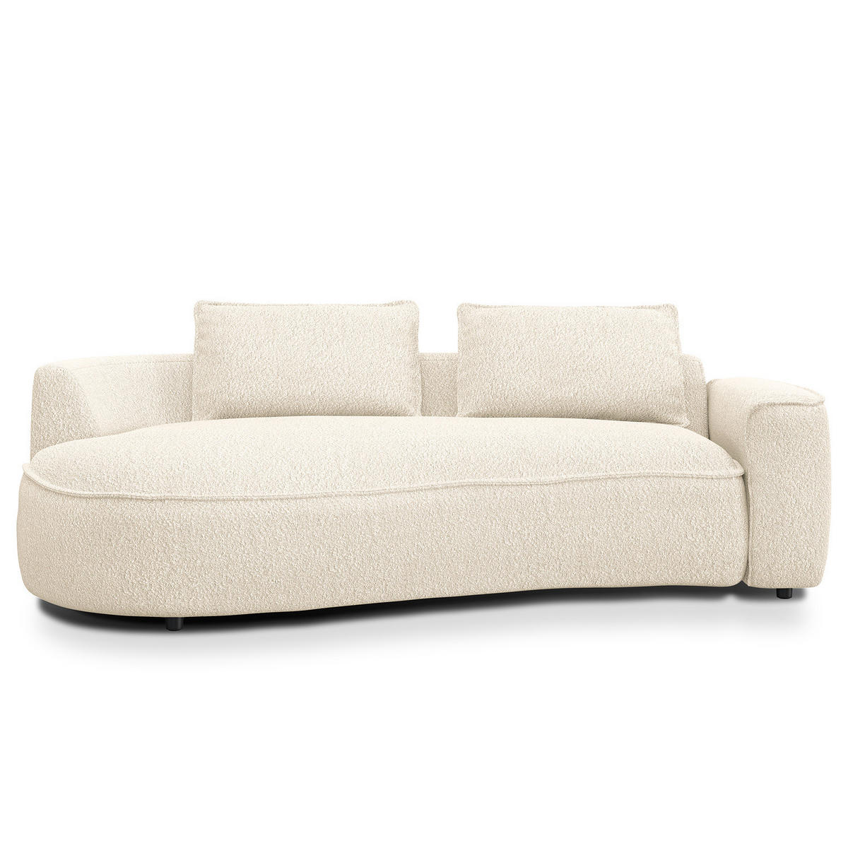 2,5-SITZER SOFA - Creme/Schwarz, Kunststoff/Textil (217/82/146cm) - home24