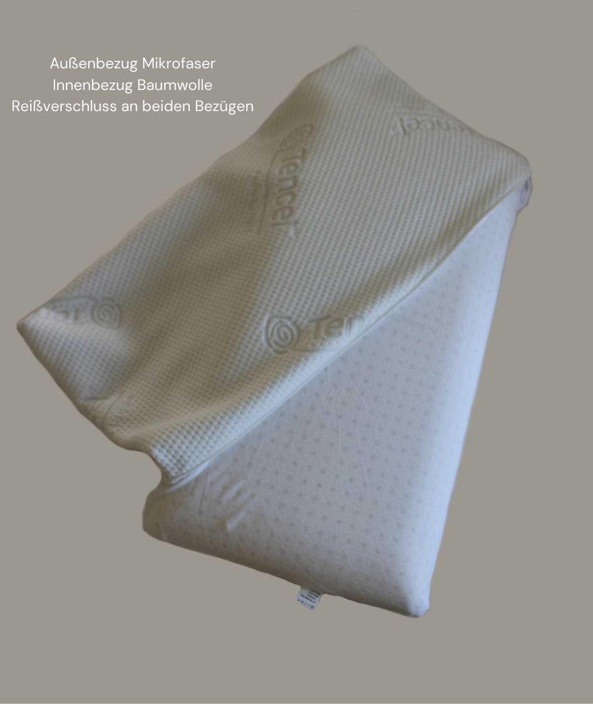 NACKENSTÜTZKISSEN Beasleep II flacher Viscoschaum - Weiß, Textil (38/75cm) - Bonvionn