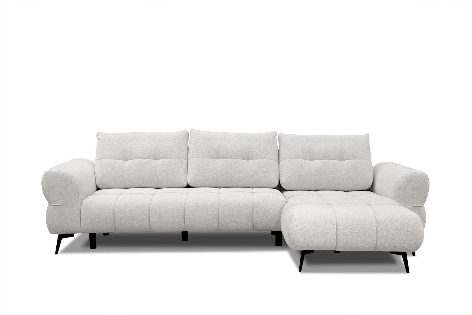 ECKSOFA SALVINI 4-Sitzer, weiß - Schwarz/Weiß, Holzwerkstoff/Textil (292/158cm) - Courtois Laville