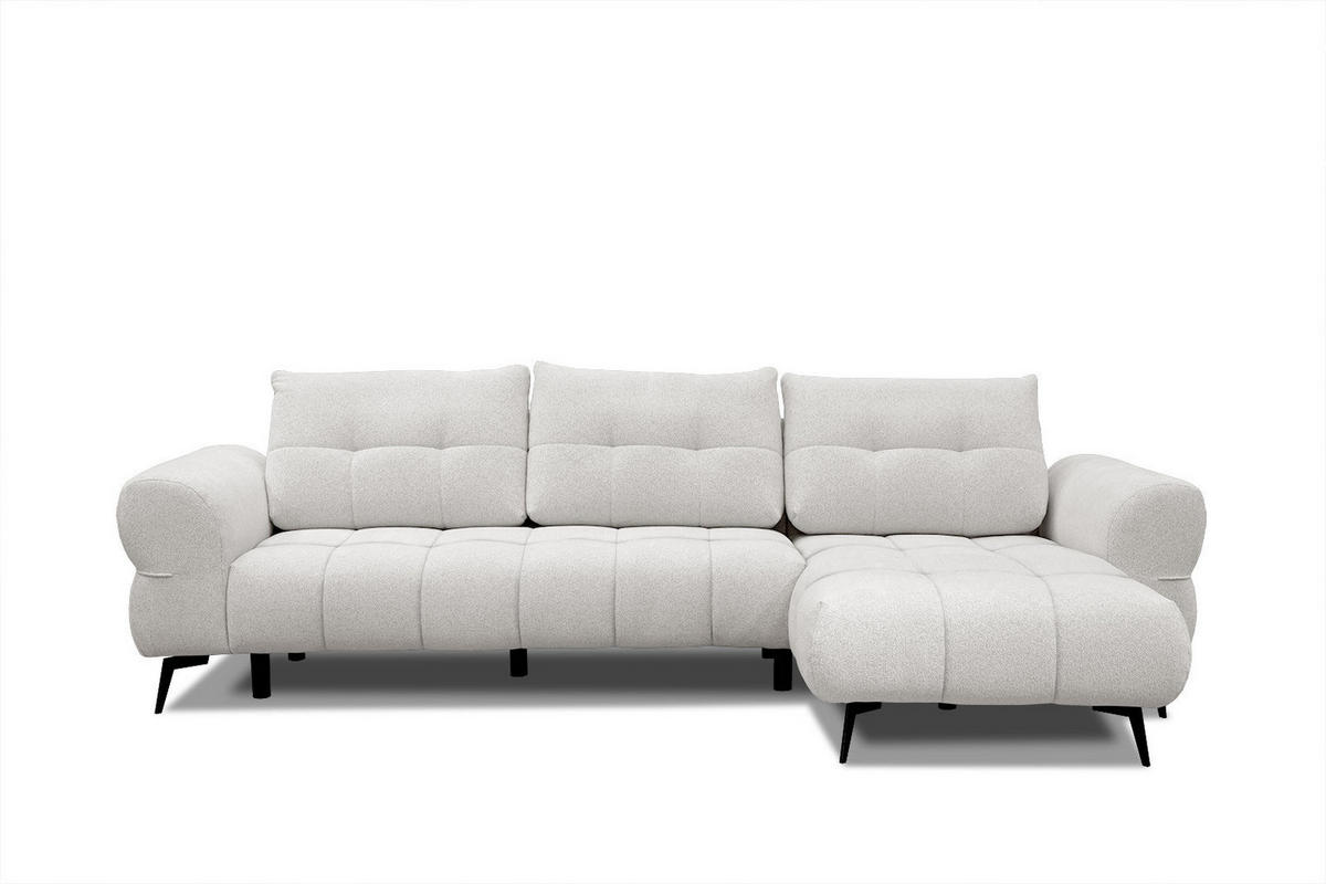 ECKSOFA SALVINI 4-Sitzer, weiß - Schwarz/Weiß, Holzwerkstoff/Textil (292/158cm) - Courtois Laville