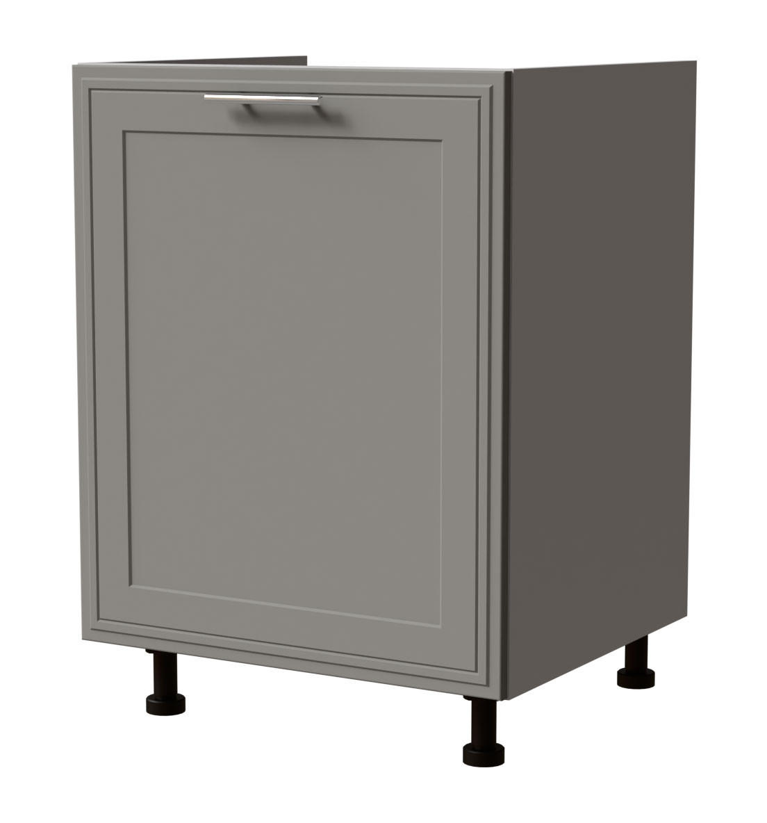 SPÜLENUNTERSCHRANK Salo D1ZA/60 Grau / Dust Grey Matt 60 / 50 / 82cm - REJS Vollauszug - Grau, Holz/Holzwerkstoff (60/82/50cm) - Feldmann-Wohnen