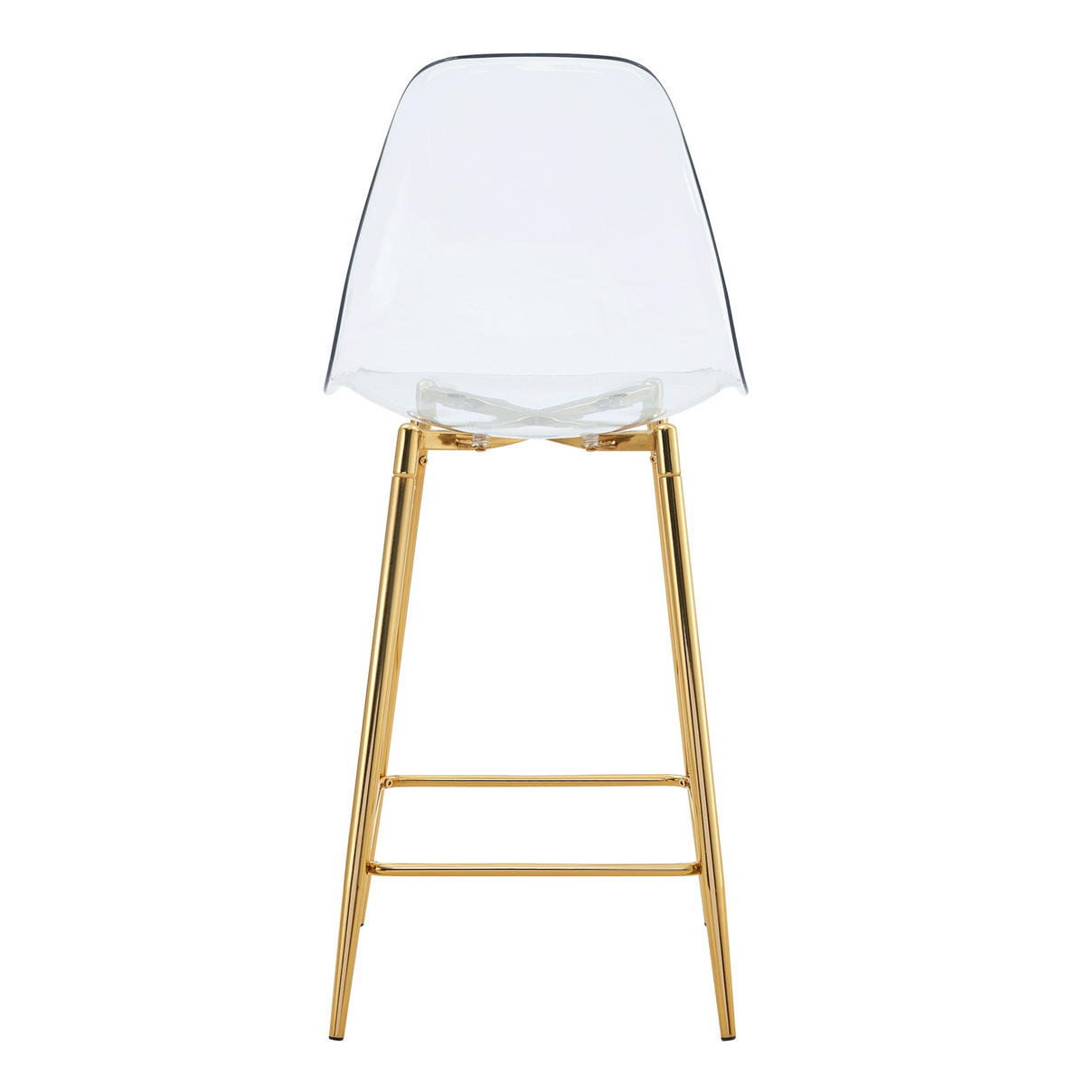 4ER-SET BARHOCKER Transparent mit Metallgestell Gold - Goldfarben, Metall (45/102/51.1cm) - Meubliv