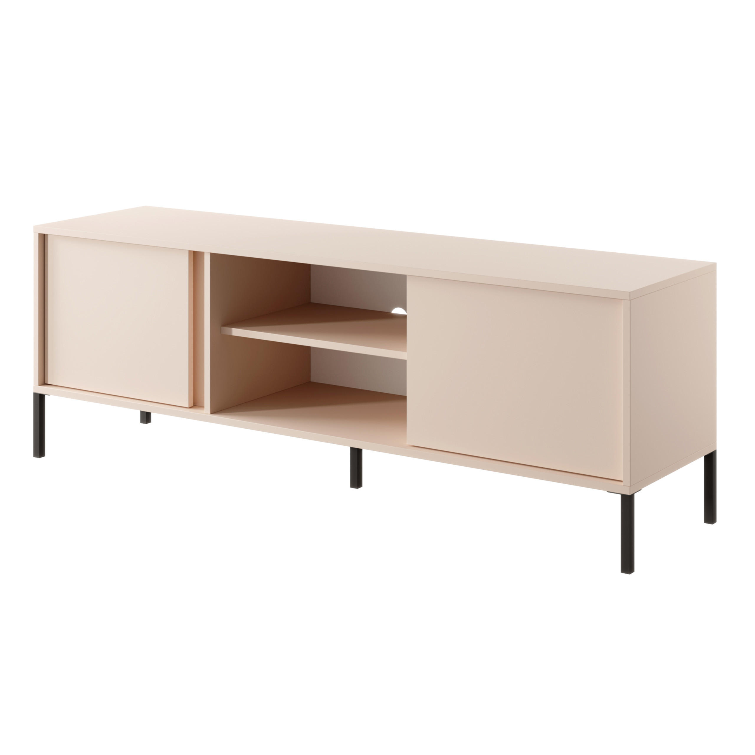 LOWBOARD DASTINO 153,1x39,5x53,4 cm mit 3 Türen Beige - Beige, Holzwerkstoff (153.1/53.4/39.5cm) - MASSENO