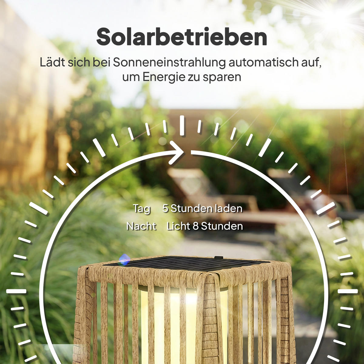 SOLARLEUCHTE IP44 Sandfarbend - Sandfarben, Kunststoff (19/19/68cm) - Outsunny