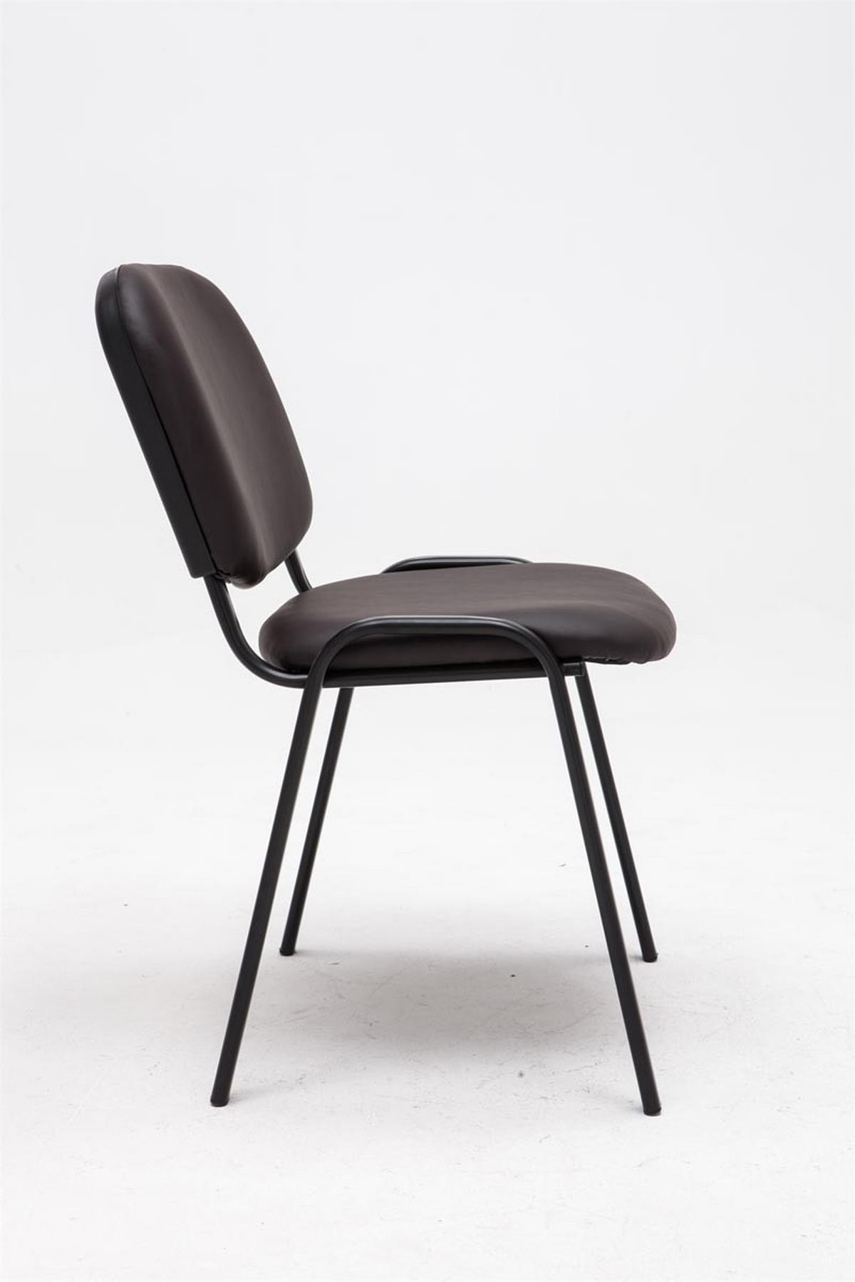 BESUCHERSTUHL Keen, Kunstleder mit Gestell Schwarz / Bezug Braun - Schwarz/Braun, Textil/Metall (54/79/48cm) - TPFLiving