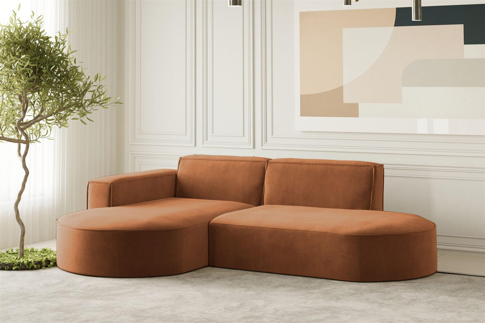 ECKSOFA Palma Xs In Noel - Rot, Holzwerkstoff/Textil (236/165cm) - Fun Möbel