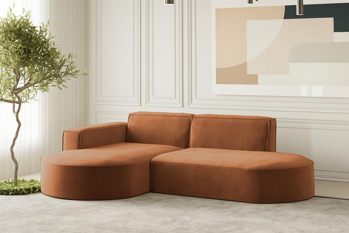 SOFASET Palma In Noel - Rot, Holzwerkstoff/Textil (236/78/165cm) - Fun Möbel