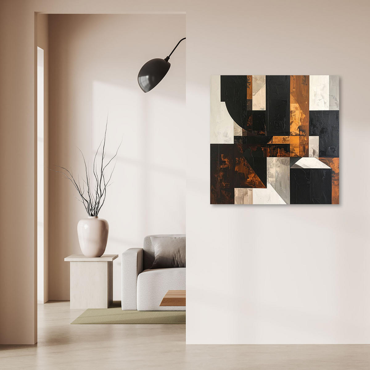 LEINWANDBILD 3D und geometrisch 60x60cm - Braun, Textil (60/60cm) - Feeby