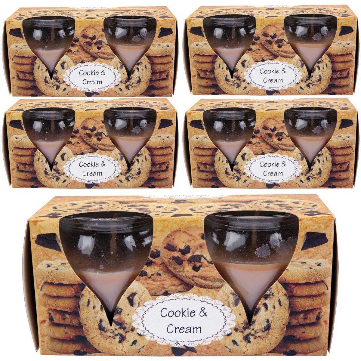 DUFTKERZEN Glas 10er-Pack Cookie-Cream - Braun, Glas (6/6cm)