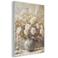 AKUSTIČNA SLIKA Blommor - Vas - Stilleben - Beige 70x100 cm - krem, umetna masa (70/100/0.9cm) - MuchoWow