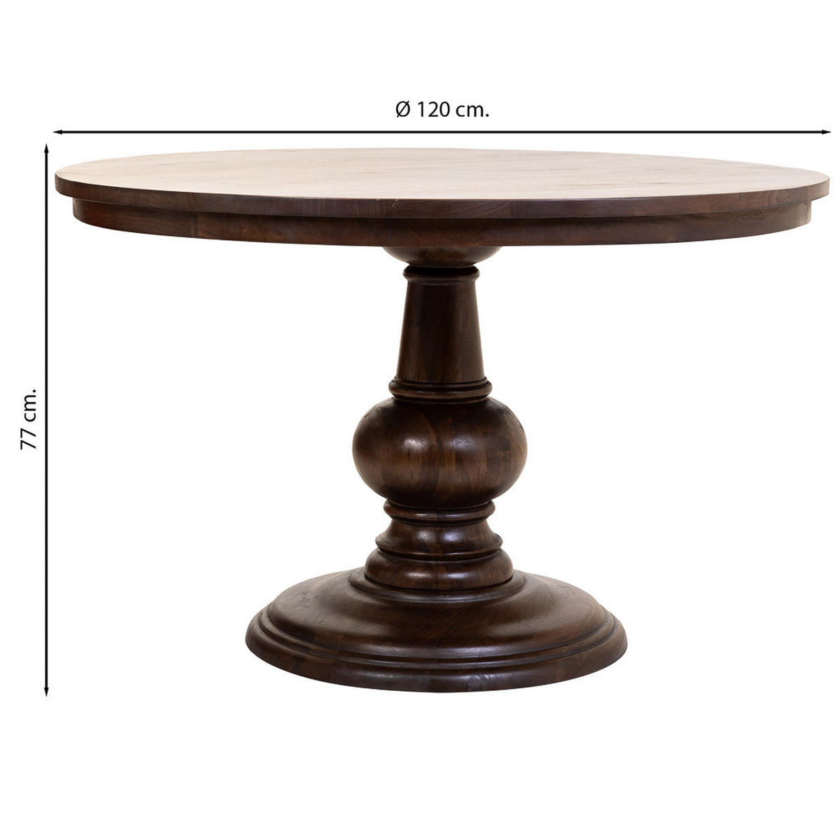 ESSTISCH aus Holz 120x77 cm - Braun, Holz (120/120/77cm) - Wanderlust