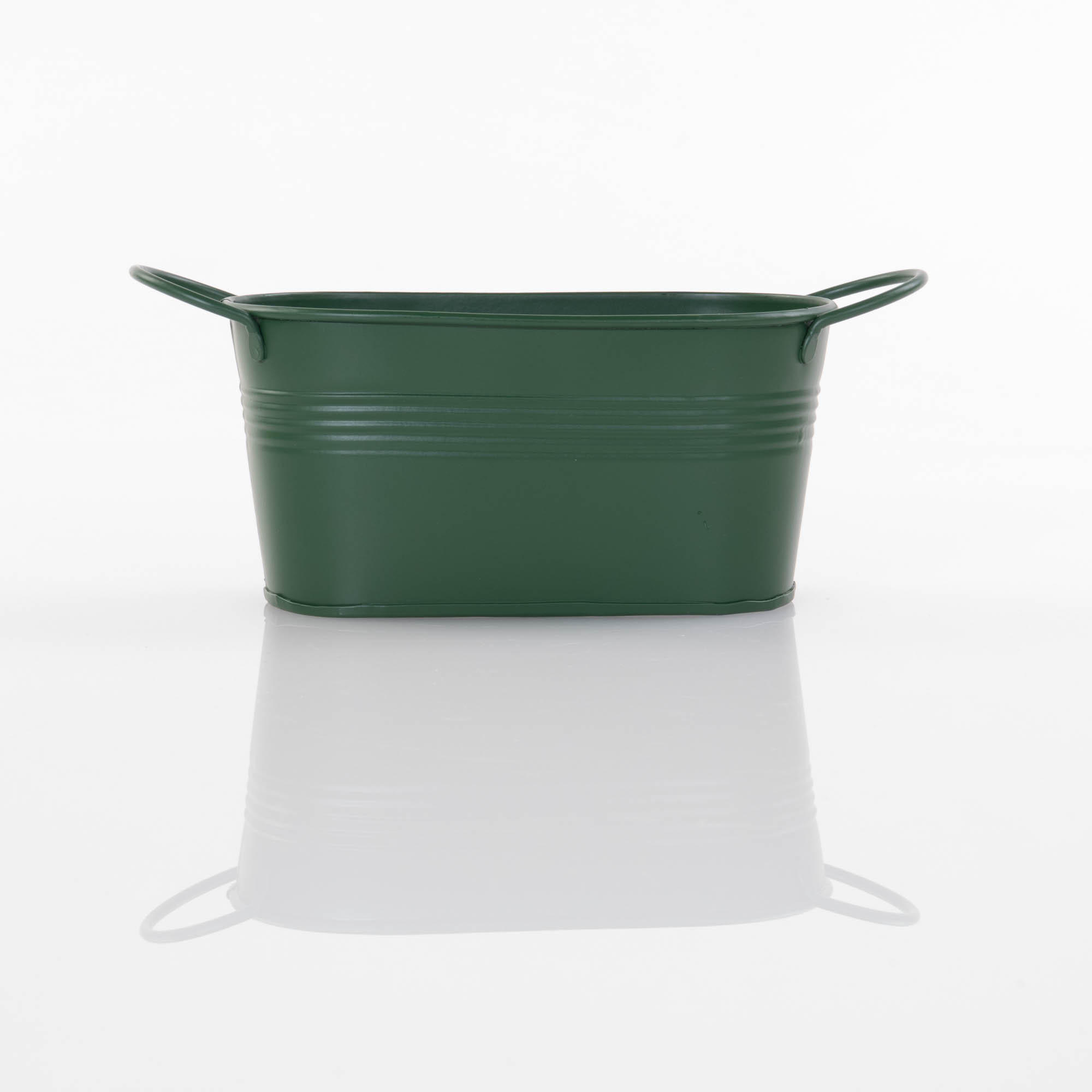 BLUMENTOPF Lingo 20/8,5/9,5 cm - Dunkelgrün, Metall (9.5cm)