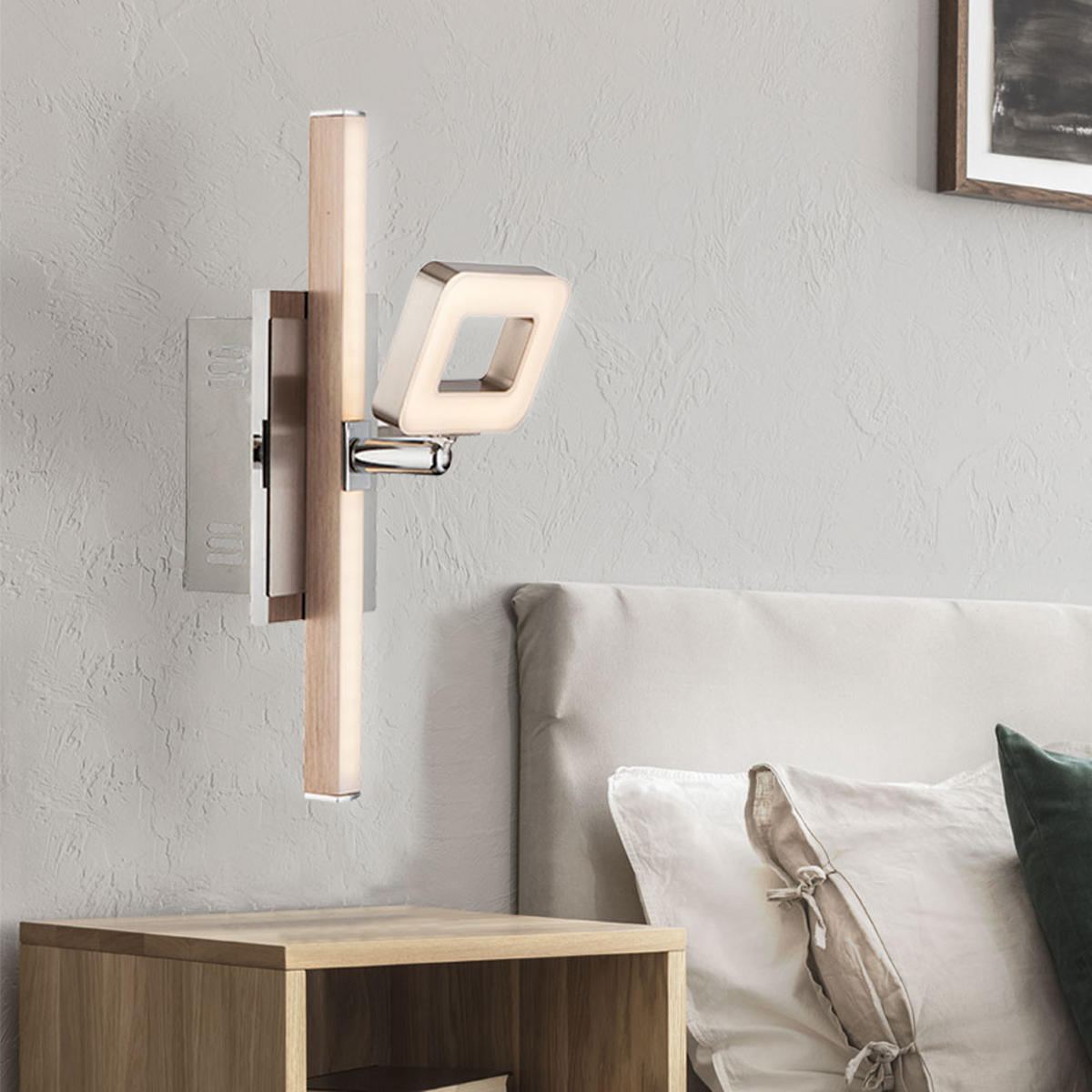 LED WANDLEUCHTE Chrom Nickel Silber 2er Set - Silberfarben, Metall (7/15.5/25cm) - Globo Lighting