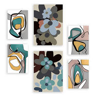 POSTER Set Mit 6 Hodgepodge Blume In Blume Zusammenfassung Ästhetische Dekorative Gemälde Für Ihr Wohnzimmer, Schlafzimmer, Zuhause A3 & A4 Rahmenlos - Klar, Papier (29/3cm) - Nacnic