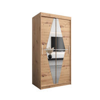 SCHWEBETÜRENSCHRANK 200/100/62 2-türig - Silberfarben/Eiche Artisan, Holz/Kunststoff (100/200/62cm) - MÖBEL KRYSPOL