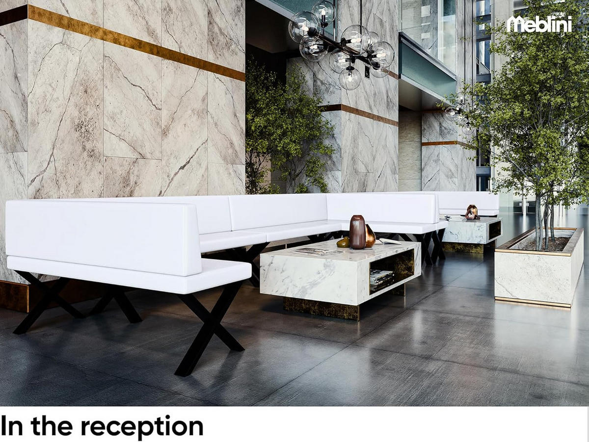 ECKBANK TONI_X - Weiß, Leder (142/196cm) - Meblini