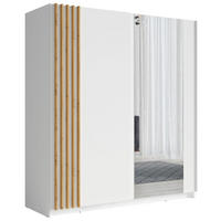 SCHWEBETÜRENSCHRANK Bayadero weiß eiche artisan 200 cm / 63 cm / 199 cm - Weiß/Braun, Holz/Holzwerkstoff (200/198/63cm) - Feldmann-Wohnen