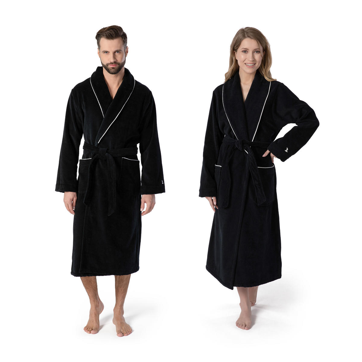 SCHALKRAGENMANTEL HOMEWEAR - Schwarz, Textil (Snull) - MÖVE