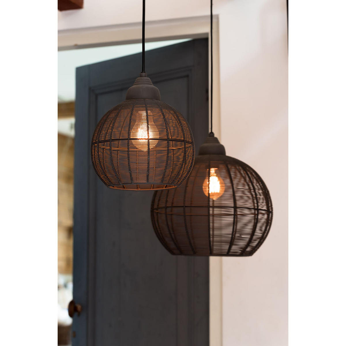 PENDELLEUCHTE Milla Schwarz 36/36/38 cm - Schwarz, Metall (36/36/38cm) - Light & Living