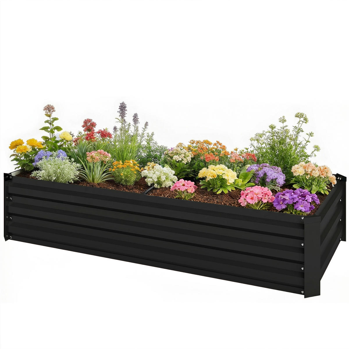 HOCHBEET DE-12315 150/70/30 cm mit offenem Boden Dunkelgrau - Dunkelgrau, Metall (150/30/70cm) - ComfortXL