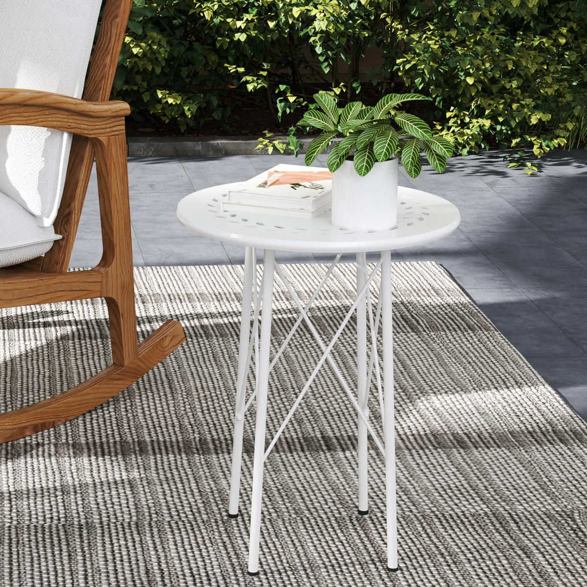 GARTENTISCH,WEISS,1 Stück - Weiß, Naturmaterialien (40/40/50cm) - GiPP